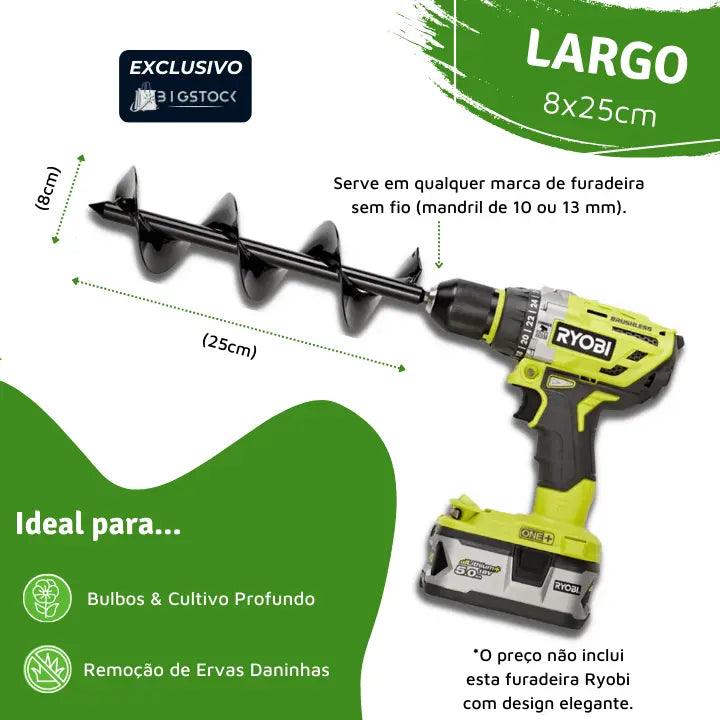 Broca Espiral Garden Auger© - Prepare o Terreno Perfeito Para Suas Plantas Florescerem em Tempo Recorde - Ponto Exato 